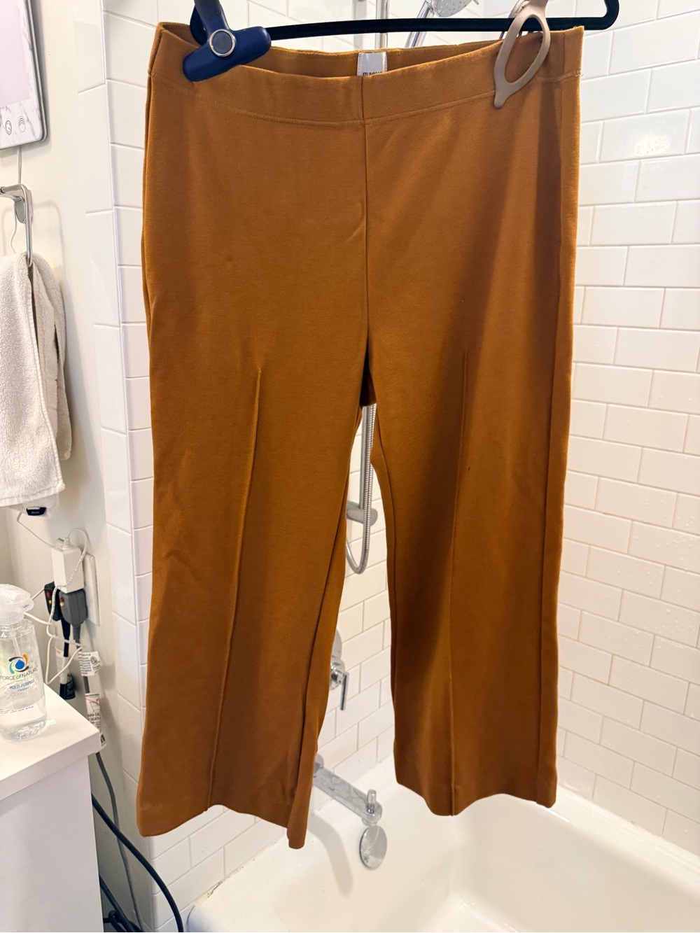 Maeve Anthropologie Kick Flare Knit Pants Camel XL Pull On